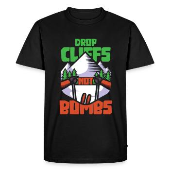 Les falaises de ski drop pas des bombes - T-shirt Premium bio Homme - noir - Devant - Nico (187cm)