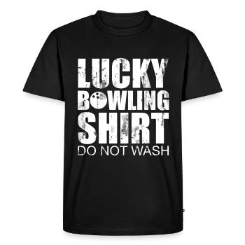 Chemise de bowling chanceuse ne pas laver - Bowler - T-shirt Premium bio Homme - noir - Devant - Nico (187cm)