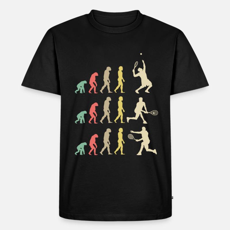Tennis Evolution - Männer Premium Bio T-Shirt - Schwarz