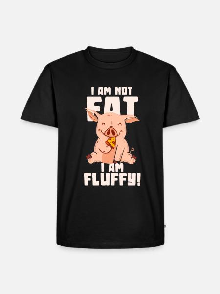 I'm not fat I'm fluffy! - Piggy - Men's Premium Organic T-Shirt - black