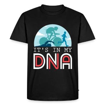 Triathlon triathlète - C'est dans mon ADN - T-shirt Premium bio Homme - noir - Devant - Nico (187cm)