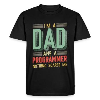 I'm a dad and a programmer - Men's Premium Organic T-Shirt - black - Front - Nico (187cm)