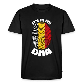 Belgique drapeau belge ADN belge - T-shirt Premium bio Homme - noir - Devant - Nico (187cm)
