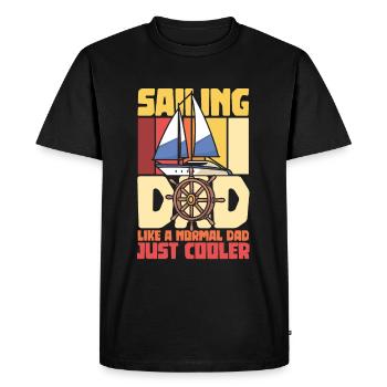 Sailing dad sailor father fathers day - Men's Premium Organic T-Shirt - black - Front - Nico (187cm)