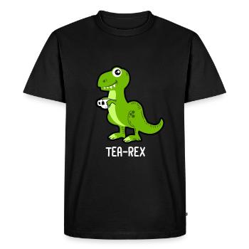 Tea-Rex Dinosaure Dino - T-shirt Premium bio Homme - noir - Devant - Nico (187cm)