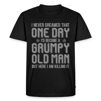 Vieil homme grincheux le tuant - T-shirt Premium bio Homme - noir - Devant - Nico (187cm)