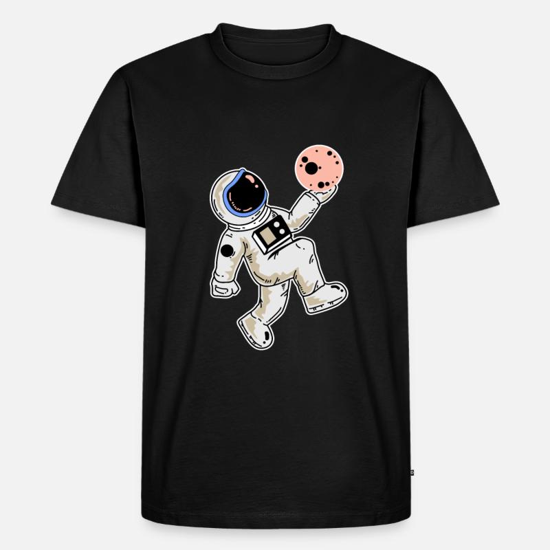 Astronaut Planet - Männer Premium Bio T-Shirt - Schwarz