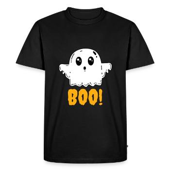 Ghost Boo Halloween - Men's Premium Organic T-Shirt - black - Front - Nico (187cm)
