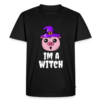 Je suis une sorcière - cochon de sorcières - T-shirt Premium bio Homme - noir - Devant - Nico (187cm)