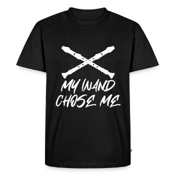 Ma baguette m'a choisi - clarinette flûte - T-shirt Premium bio Homme - noir - Devant - Nico (187cm)