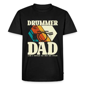 Drummer Dad - Drummer Father's Day - Men's Premium Organic T-Shirt - black - Front - Nico (187cm)