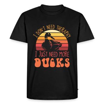 Canards thérapie vintage - T-shirt Premium bio Homme - noir - Devant - Nico (187cm)