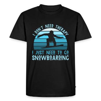 Snowboarding Therapy - Snowboarder - Men's Premium Organic T-Shirt - black - Front - Nico (187cm)