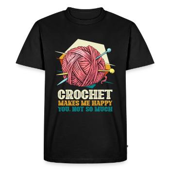 Le crochet me rend heureux que vous ne soyez pas tellement - T-shirt Premium bio Homme - noir - Devant - Nico (187cm)