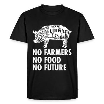 No Farmers No Food No Future - Fermier - T-shirt Premium bio Homme - noir - Devant - Nico (187cm)