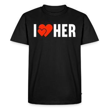 Je l’aime Ich liebe Sie die Liebe - T-shirt Premium bio Homme - noir - Devant - Nico (187cm)