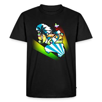 madina, martinique, 972 - T-shirt Premium bio Homme - noir - Devant - Nico (187cm)