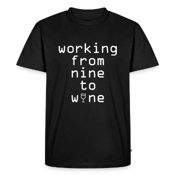 Working from nine to wine - T-shirt Premium bio Homme - noir - Devant - Nico (187cm)