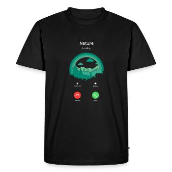 Nature lover Freedom Nature is calling - Men's Premium Organic T-Shirt - black - Front - Nico (187cm)