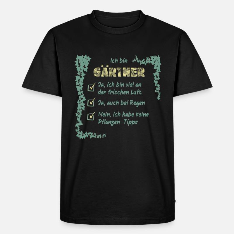 Gärtner - Männer Premium Bio T-Shirt - Schwarz