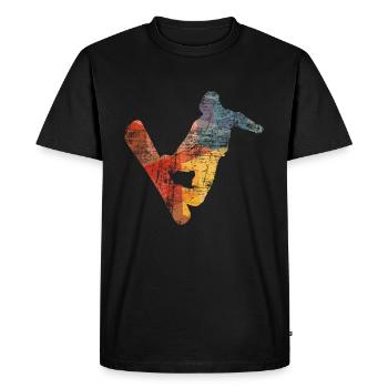 Snowboard Snowboarder - T-shirt Premium bio Homme - noir - Devant - Nico (187cm)