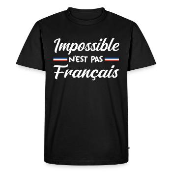 Impossible n est pas francais - T-shirt Premium bio Homme - noir - Devant - Nico (187cm)
