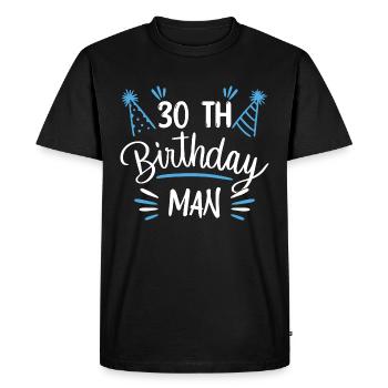 30 ans - cadeau d'anniversaire 30 ans - T-shirt Premium bio Homme - noir - Devant - Nico (187cm)