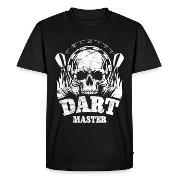 Dart Skull - Dart Master - Men's Premium Organic T-Shirt - black - Front - Nico (187cm)