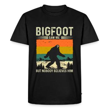 Bigfoot m’a vu - Drôle de dicton Bigfoot - T-shirt Premium bio Homme - noir - Devant - Nico (187cm)