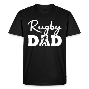 Rugby Papa - T-shirt Premium bio Homme - noir - Devant - Nico (187cm)