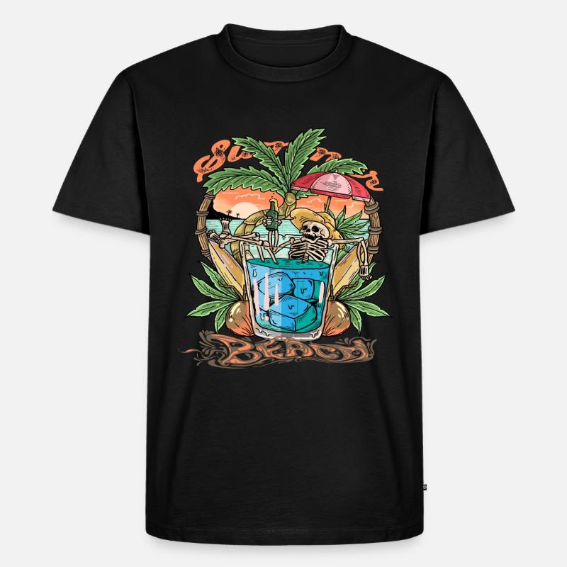 Beach Vibes - Männer Premium Bio T-Shirt - Schwarz