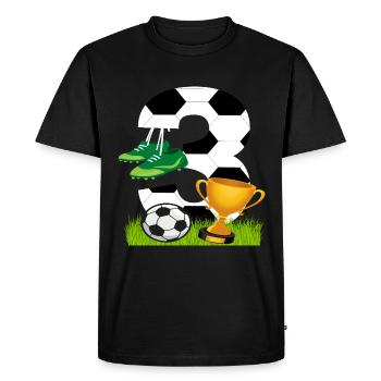 Football 3 Anniversaire Joueur de football Football - T-shirt Premium bio Homme - noir - Devant - Nico (187cm)
