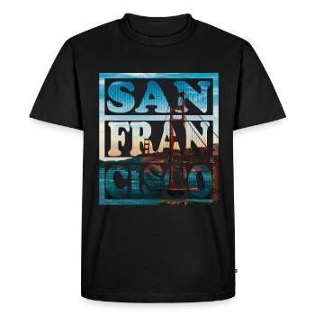 San Francisco - Men's Premium Organic T-Shirt - black - Front - Nico (187cm)