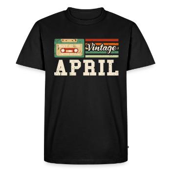 23rd birthday April vintage 2000 vintage - Men's Premium Organic T-Shirt - black - Front - Nico (187cm)