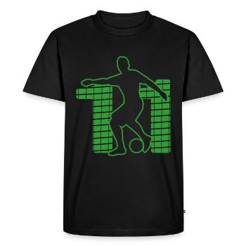 Sport de football Football Terrain de football n°11 - T-shirt Premium bio Homme - noir - Devant - Nico (187cm)