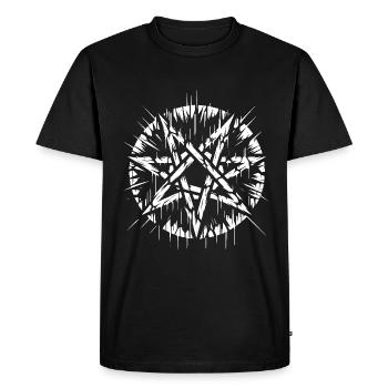 Pentagramme déchiré signe occulte - T-shirt Premium bio Homme - noir - Devant - Nico (187cm)