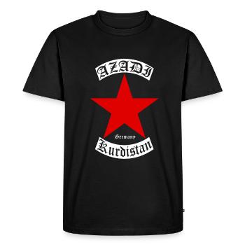 Azadi Freiheit - Kurdistan - Germany - Men's Premium Organic T-Shirt - black - Front - Nico (187cm)