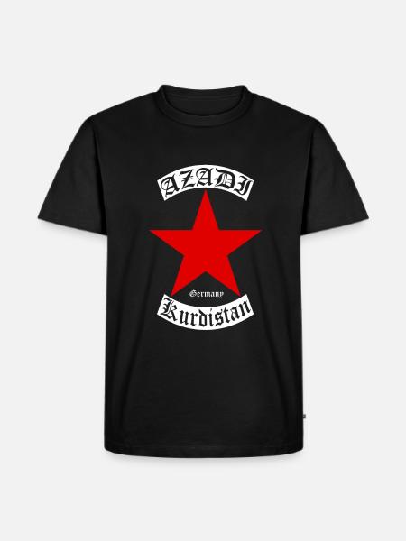 Azadi Freiheit - Kurdistan - Germany - Männer Premium Bio T-Shirt - Schwarz