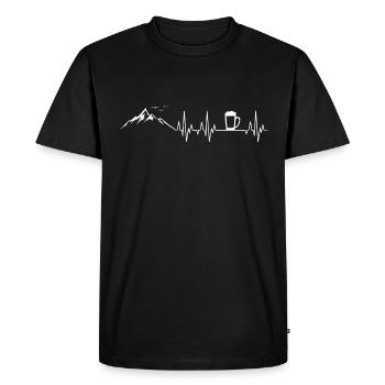 Heartbeat Mountains and Beer Beer Mug Gift - Men's Premium Organic T-Shirt - black - Front - Nico (187cm)