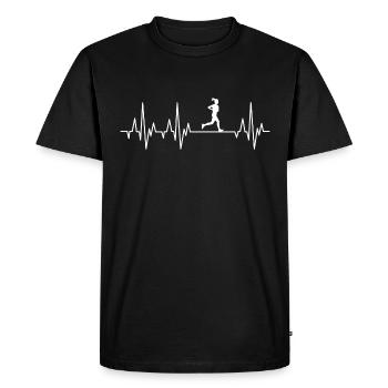 Heartbeat runner EKG jogging femme - T-shirt Premium bio Homme - noir - Devant - Nico (187cm)