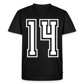 14 Numéro de numéro - T-shirt Premium bio Homme - noir - Devant - Nico (187cm)