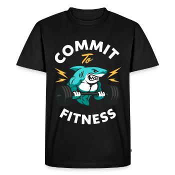 S’engager dans Fitness Shark - T-shirt Premium bio Homme - noir - Devant - Nico (187cm)
