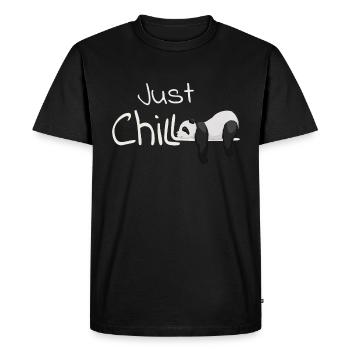 Cadeau anti-stress décontracté Just Chill Panda Bear - T-shirt Premium bio Homme - noir - Devant - Nico (187cm)
