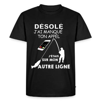 Pêcheur en ligne - T-shirt Premium bio Homme - noir - Devant - Nico (187cm)