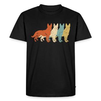 German Shepherd Retro Dogs - Men's Premium Organic T-Shirt - black - Front - Nico (187cm)