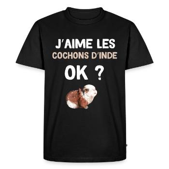 Cochons d'inde Animaux De Compagnie Humour - T-shirt Premium bio Homme - noir - Devant - Nico (187cm)