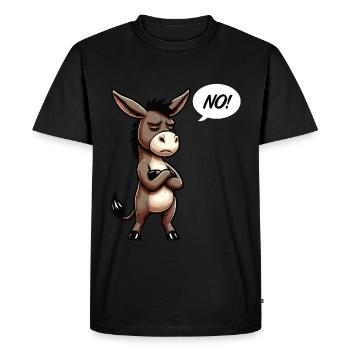 Pas d’âne âne âne Porte-âne Muli âne à longues oreilles - T-shirt Premium bio Homme - noir - Devant - Nico (187cm)