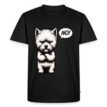 Pas de West highland terrier Westie West highland dog - T-shirt Premium bio Homme - noir - Devant - Nico (187cm)