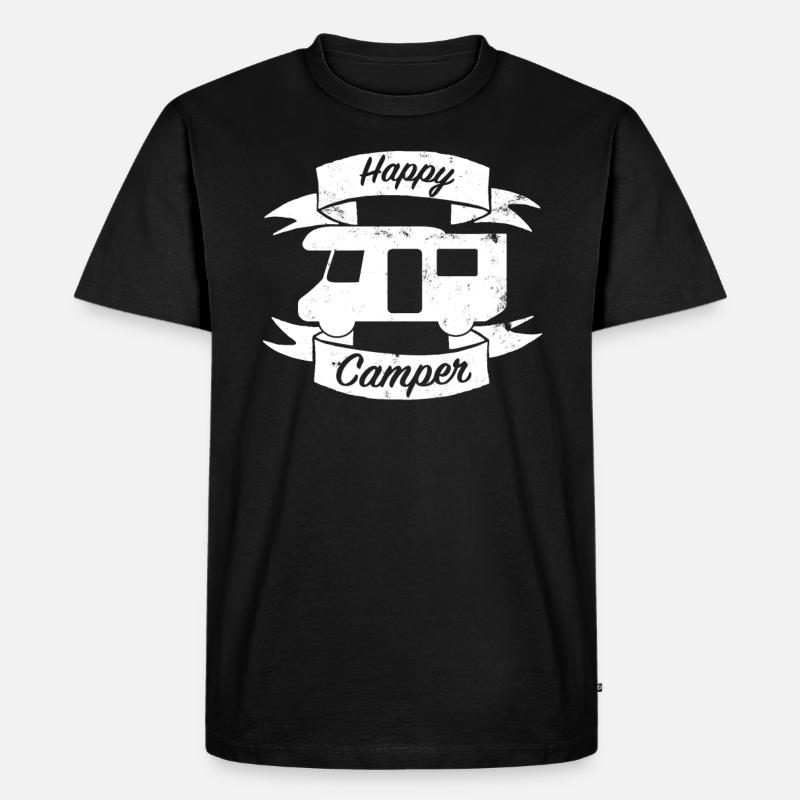 Happy Camper - Männer Premium Bio T-Shirt - Schwarz