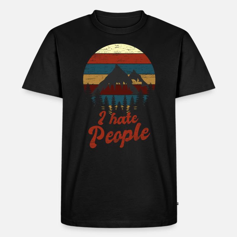 Camping I Hate People - Männer Premium Bio T-Shirt - Schwarz